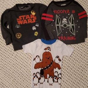 Star Wars 3-Shirt Bundle EUC Size 2t